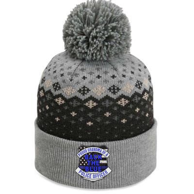 Back The Blue Thin Blue Line Proud Grandma Police Officer Cute Gift The Baniff Cuffed Pom Beanie