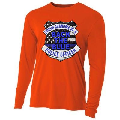 Back The Blue Thin Blue Line Proud Grandma Police Officer Cute Gift Cooling Performance Long Sleeve Crew