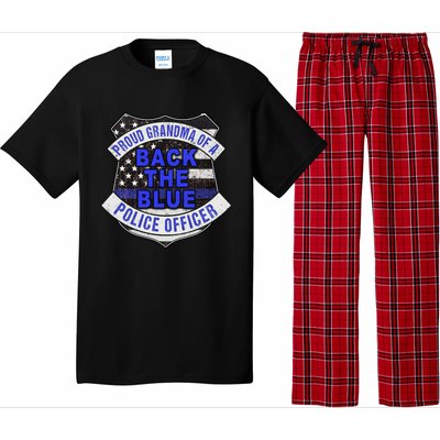 Back The Blue Thin Blue Line Proud Grandma Police Officer Cute Gift Pajama Set