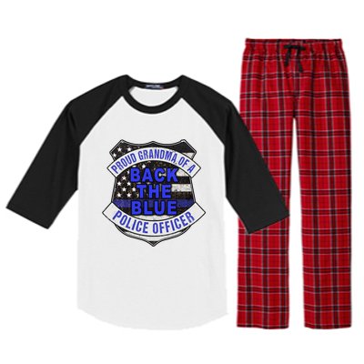 Back The Blue Thin Blue Line Proud Grandma Police Officer Cute Gift Raglan Sleeve Pajama Set