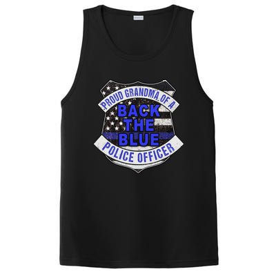 Back The Blue Thin Blue Line Proud Grandma Police Officer Cute Gift PosiCharge Competitor Tank