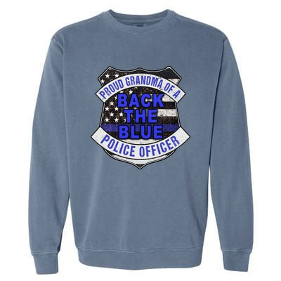 Back The Blue Thin Blue Line Proud Grandma Police Officer Cute Gift Garment-Dyed Sweatshirt