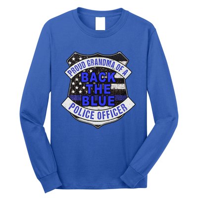 Back The Blue Thin Blue Line Proud Grandma Police Officer Cute Gift Long Sleeve Shirt