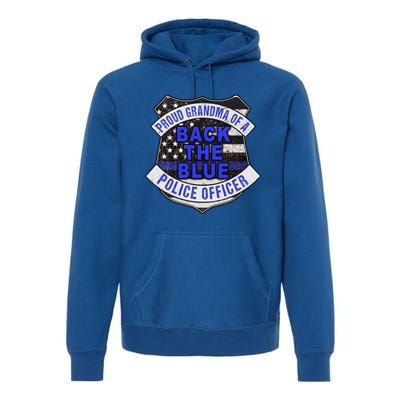 Back The Blue Thin Blue Line Proud Grandma Police Officer Cute Gift Premium Hoodie