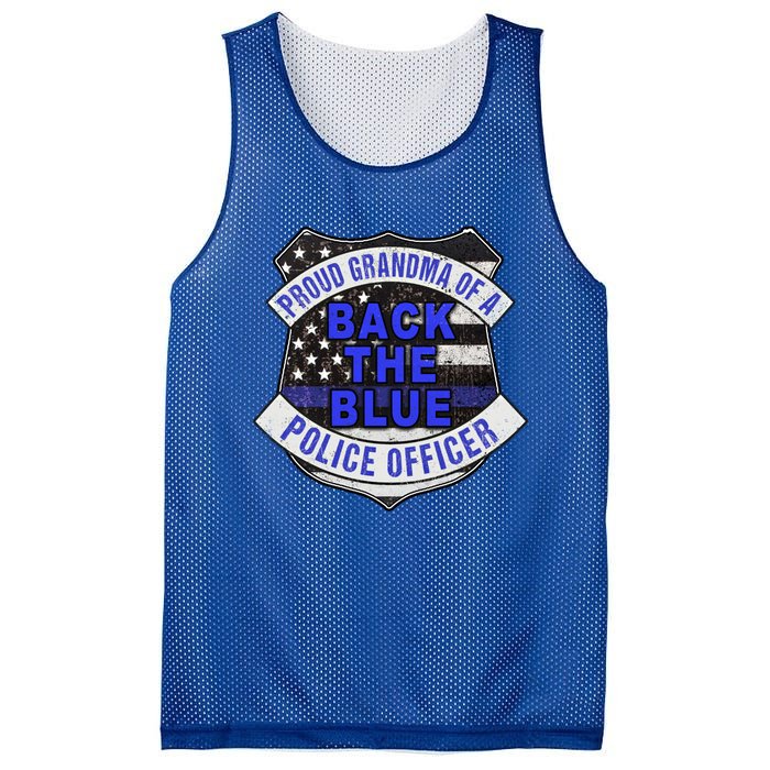 Back The Blue Thin Blue Line Proud Grandma Police Officer Cute Gift Mesh Reversible Basketball Jersey Tank