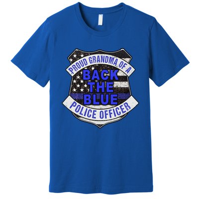 Back The Blue Thin Blue Line Proud Grandma Police Officer Cute Gift Premium T-Shirt