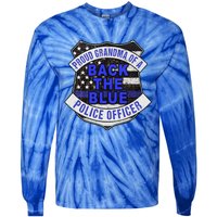 Back The Blue Thin Blue Line Proud Grandma Police Officer Cute Gift Tie-Dye Long Sleeve Shirt