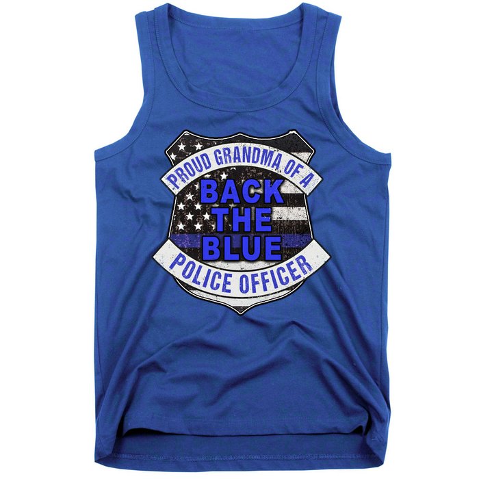 Back The Blue Thin Blue Line Proud Grandma Police Officer Cute Gift Tank Top