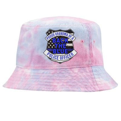 Back The Blue Thin Blue Line Proud Grandma Police Officer Cute Gift Tie-Dyed Bucket Hat