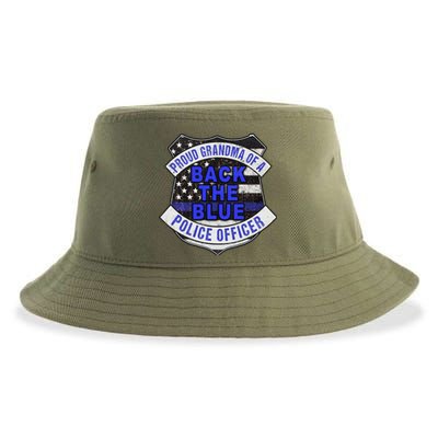 Back The Blue Thin Blue Line Proud Grandma Police Officer Cute Gift Sustainable Bucket Hat