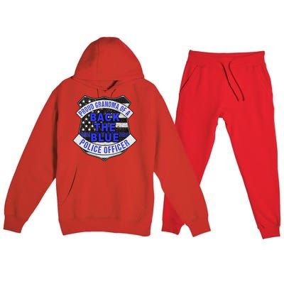 Back The Blue Thin Blue Line Proud Grandma Police Officer Cute Gift Premium Hooded Sweatsuit Set