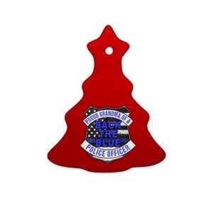 Back The Blue Thin Blue Line Proud Grandma Police Officer Cute Gift Ceramic Tree Ornament