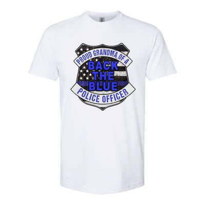 Back The Blue Thin Blue Line Proud Grandma Police Officer Cute Gift Softstyle CVC T-Shirt