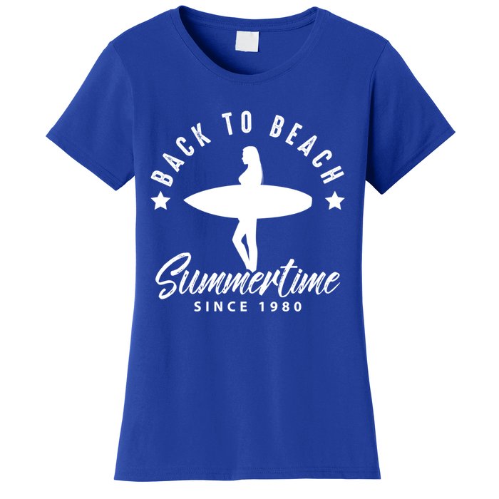 Back To Beach Summertime Surfing Gift Women's T-Shirt