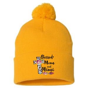 Blessed To Be Called Mom And Mimi Funny Mimi Gift Pom Pom 12in Knit Beanie