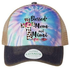 Blessed To Be Called Mom And Mimi Funny Mimi Gift Legacy Tie Dye Trucker Hat