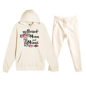 Blessed To Be Called Mom And Mimi Funny Mimi Gift Premium Hooded Sweatsuit Set