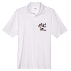 Blessed To Be Called Mom And Mimi Funny Mimi Gift Men's Origin Performance Pique Polo