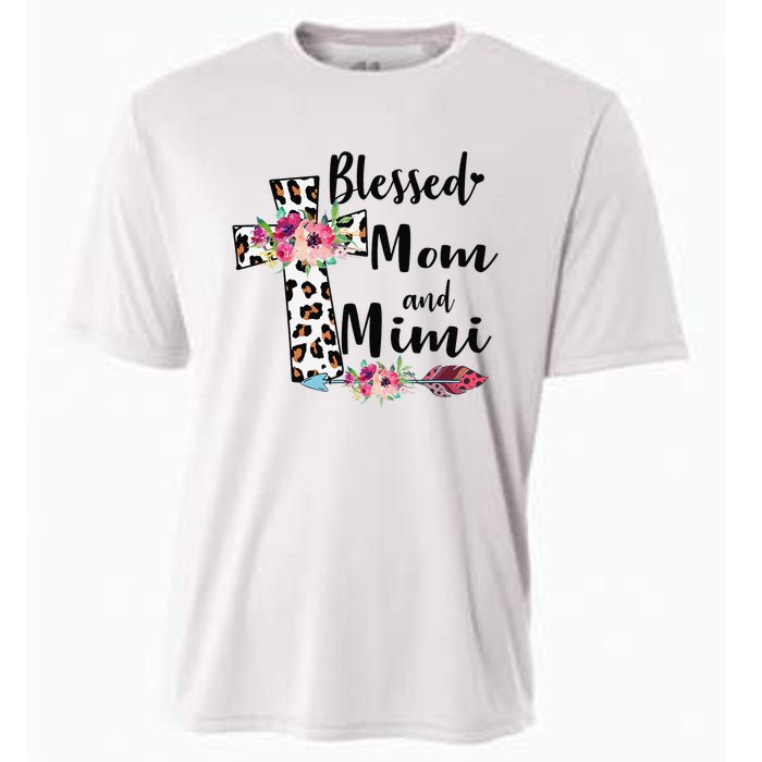 Blessed To Be Called Mom And Mimi Funny Mimi Gift Cooling Performance Crew T-Shirt