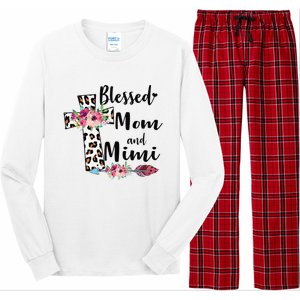 Blessed To Be Called Mom And Mimi Funny Mimi Gift Long Sleeve Pajama Set