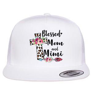 Blessed To Be Called Mom And Mimi Funny Mimi Gift Flat Bill Trucker Hat