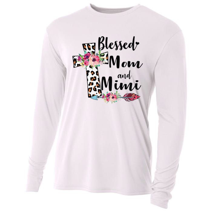 Blessed To Be Called Mom And Mimi Funny Mimi Gift Cooling Performance Long Sleeve Crew