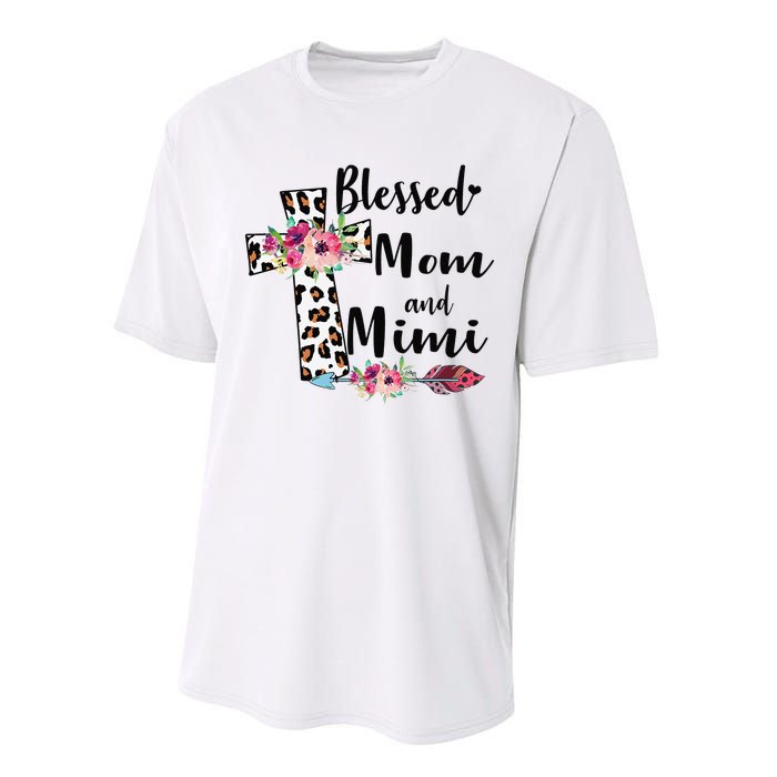 Blessed To Be Called Mom And Mimi Funny Mimi Gift Performance Sprint T-Shirt