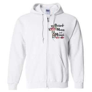 Blessed To Be Called Mom And Mimi Funny Mimi Gift Full Zip Hoodie