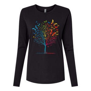 Butterfly Tree Beautiful  Womens Cotton Relaxed Long Sleeve T-Shirt