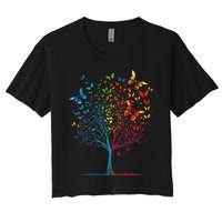 Butterfly Tree Beautiful  Women's Crop Top Tee