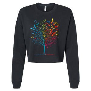 Butterfly Tree Beautiful  Cropped Pullover Crew