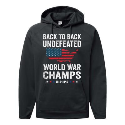 Back To Back Undefeated World War Champs Performance Fleece Hoodie