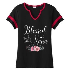 Blessed To Be Nana Grandma MotherS Day Christmas Ladies Halftime Notch Neck Tee