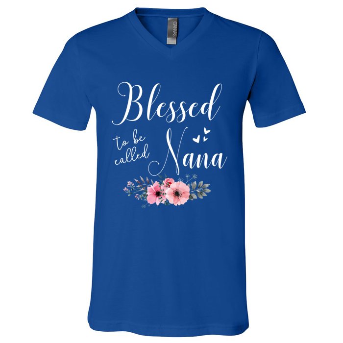 Blessed To Be Nana Grandma MotherS Day Christmas V-Neck T-Shirt