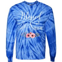 Blessed To Be Nana Grandma MotherS Day Christmas Tie-Dye Long Sleeve Shirt