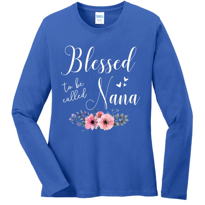 Blessed To Be Nana Grandma MotherS Day Christmas Ladies Long Sleeve Shirt