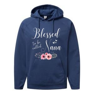 Blessed To Be Nana Grandma MotherS Day Christmas Performance Fleece Hoodie