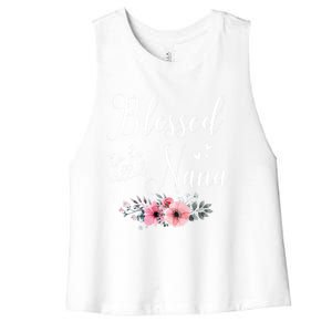 Blessed To Be Nana Grandma MotherS Day Christmas Women's Racerback Cropped Tank