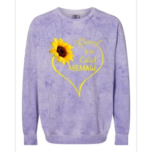 Blessed To Be Called Memaw Sunflower Heart Colorblast Crewneck Sweatshirt