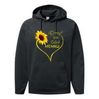 Blessed To Be Called Memaw Sunflower Heart Performance Fleece Hoodie