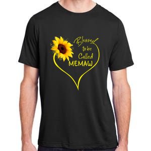 Blessed To Be Called Memaw Sunflower Heart Adult ChromaSoft Performance T-Shirt