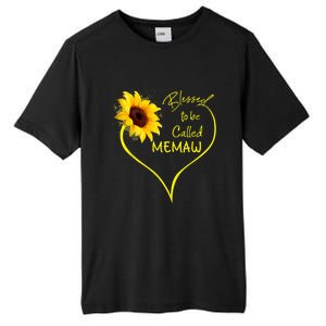 Blessed To Be Called Memaw Sunflower Heart Tall Fusion ChromaSoft Performance T-Shirt