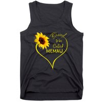 Blessed To Be Called Memaw Sunflower Heart Tank Top