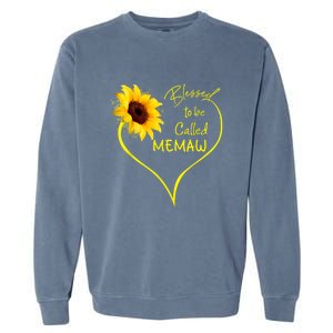 Blessed To Be Called Memaw Sunflower Heart Garment-Dyed Sweatshirt