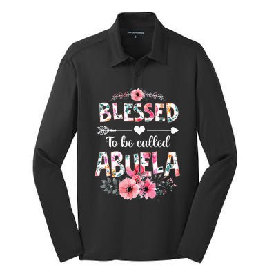 Blessed To Be Called Abuela Funny Abuela Mothers Day Silk Touch Performance Long Sleeve Polo