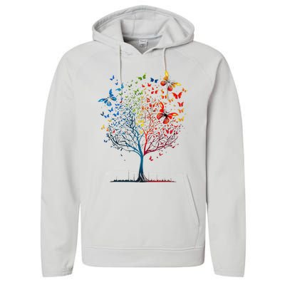 Butterfly Tree Beautiful Graphic Performance Fleece Hoodie