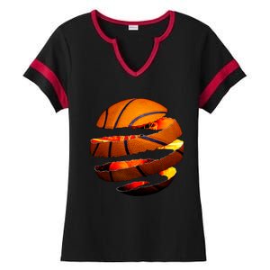 Basketball Tear Ladies Halftime Notch Neck Tee