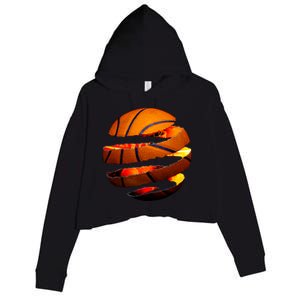 Basketball Tear Crop Fleece Hoodie