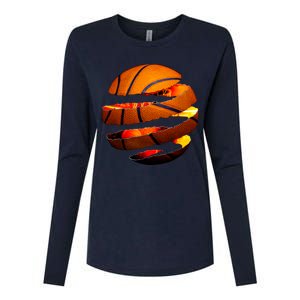 Basketball Tear Womens Cotton Relaxed Long Sleeve T-Shirt