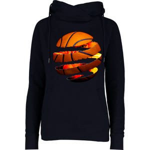 Basketball Tear Womens Funnel Neck Pullover Hood